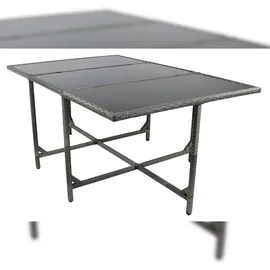 VCM 7-tlg Gartenmöbel Set Rattan Garten Set - Raloso grau H. 72 x B. 170 x T. 110 cm