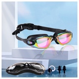 XDeer Schwimmbrille Mirror Schwimmbrille für Erwachsene mit Aufbewahrungsbox, Komfort Profi Schwimmbrillen mit Spiegel rosa