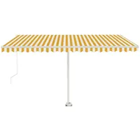VidaXL LED Einziehbar Gelenkarmmarkise 400 x 350 cm gelb/weiß