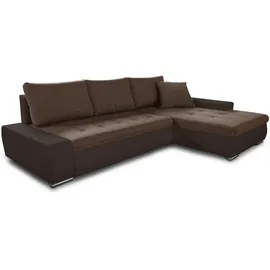 Sofnet Eckcouch Textil 5-Sitzer Braun