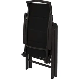 Brubaker Garten Sitzgruppe Milano - 1 Glastisch Klapptisch rund 70 cm Ø mit 6 Hochlehner Stühlen - Aluminium - Wetterfest - Anthrazit