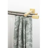 GARESA Gardinenschiene GARESA "Cubus, Quader Innenlauf", beige (natur, chromfarben), L:240cm, Gardinenstangen, Gardinenschiene, Innenlauf-Vorhanggarnitur, verlängerbar, Holz-Aluminium