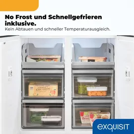 Exquisit EMD470-170-200E Multi Door (466 l, 1930 mm hoch, Inox weiß)