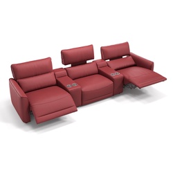 Heimkino Sofa GALA 3-Sitzer Couch - rot