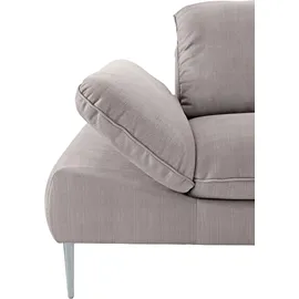 W.Schillig Ecksofa "enjoy&MORE, Designsofa, bequem, zeitlos und elegant, L-Form", grau (stone r66), B:340cm H:87cm T:185cm, Chenille-Flachgewebe R66 (85% Polyester, 15% Nylon);Longlife Xtra-Leder Z59: Glattleder mit modischer Prägung.