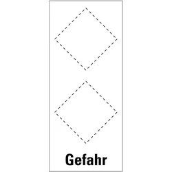 Aufkleber I Grundetikett Gefahr, für 2 GHS-Piktogramme, Folie, selbstklebend, 88x168mm