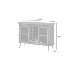 Sideboard  Imola , grau , Maße (cm): B: 119,5 H: 80,5 T: 39,5