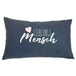 Collection Noblesse Kissen Lieblingsmensch 30 x 50 cm Polyester Grau