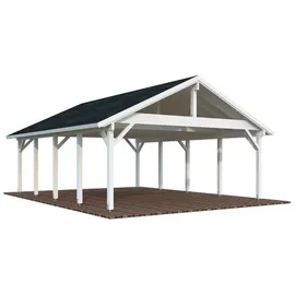 Palmako Carport Robert 5,55 x 7,32 m weiß lackiert inkl. Pfostenanker