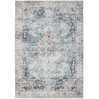 benuta Vintage-Teppich, Blau, Kunststoff, Vintage, Rechteckig, 200x300 cm Oeko-Tex® Standard 100, in verschiedenen Größen erhältlich, rutschfeste Unterfläche, waschbar, Teppiche - Böden, Teppiche, Vintage-Teppiche