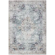 benuta Vintage-Teppich, Blau, Kunststoff, Vintage, Rechteckig, 200x300 cm Oeko-Tex® Standard 100, in verschiedenen Größen erhältlich, rutschfeste Unterfläche, waschbar, Teppiche - Böden, Teppiche, Vintage-Teppiche