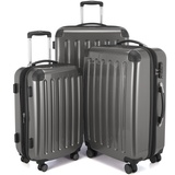 HAUPTSTADTKOFFER Alex - 3er Kofferset, TSA, Trolley-Set, Rollkoffer, Reisekoffer, (S, M & L), Titan