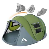 Pop-up Zelte für Camping, 4-Personen, wasserdicht, Militär-Popup-Zelt, einfach aufzubauende Campingzelte, Instant-Pop-up-Zelt, Groß, Grün