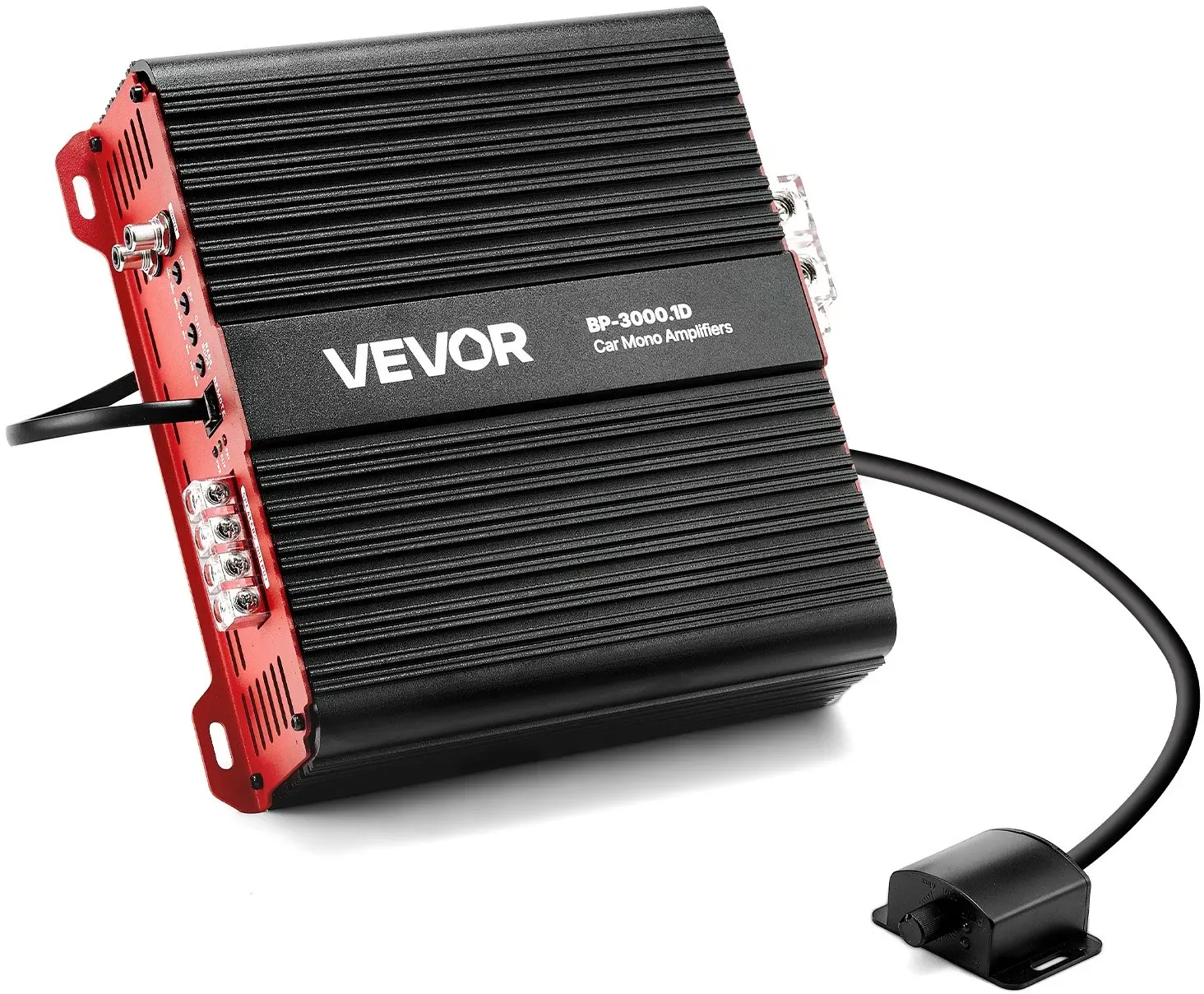 VEVOR Monoblock Autoverstärker 3000 W RMS MAX 1/2/4 Ohm, Audioverstärker (Klasse D / 1-Kanal) mit ferngesteuerter Subwoofer-Pegelregelung Tiefpassfilter Bassverstärkung Lautstärkeregler