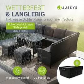 Juskys Manacor Lounge-Set schwarz/grau inkl. Abdeckung