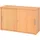 hjh OFFICE PRO Schiebetürenschrank Spanplatte 1 Fachboden Holz 1.200 x 400 x 748 mm Braun abschließbar