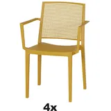 Siena Garden Stapelsessel-Set Square 4-teilig Mustard