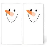 20 einzelne Taschentücher Weihnachten Gesicht vom Schneemann. 2 Packungen mit 10 einzelnen Papiertaschentücher bedruckt als Geschenk.
