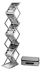 Deflecto DIN A4 Prospektständer Silber 36100 275 (B) x 370 (T) x 1.500 (H) mm DE36100