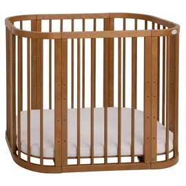 Waldin Babybett 5in1, Beistellbett aus Holz, Matratze, Belüftet