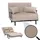 Mendler Schlafsessel HWC-K29, Klappsessel Schlafsofa Gästebett, Liegefläche 190x100cm, Stoff Chenille (370g/m2) ~ creme