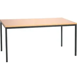 Gürkan Mehrzwecktisch buche rechteckig, Vierkantrohr schwarz, 180,0 x 80,0 x 75,0 cm