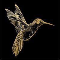 Leonique Acrylglasbild »Kolibri - Acrylbilder mit Blattgold veredelt«, (1 St.), Goldveredelung, Handgearbeitet, Gerahmt, Edel,