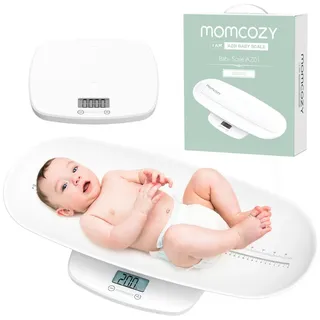 Momcozy Babywaage, Weiß, Kunststoff, 18x11.2x5.5 cm, gut lesbares LCD-Display, gewölbte Liegefläche, Abschaltautomatik, Pflegen, Babypflege