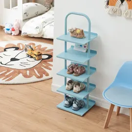[en.casa] Kinderschuhregal, Blau Metall, 30x96x27 cm Kinder & Jugendzimmer, Kindermöbel, Kinderregale
