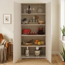 Dmora Mehrzweckschrank Alisso 90 x 195 x 45 cm Eiche/Weiß
