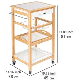 Wenko Servierwagen Finja Bambus 49,0 x 38,0 x 81,0 cm