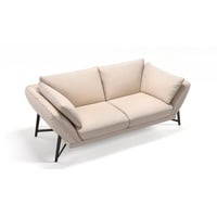 Sofanella 2-Sitzer Leder Estella, Relaxsofa, Designsofa, Designer Couch, Italienisches Sofa, 2er Sofa beige