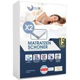 Matratzenschoner 180x200 Wasserdicht (2er-Set) Oeko-TEX Zertifiziert von Dreamzie - Atmungsaktive Matratzenauflage