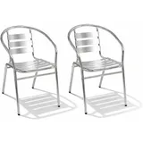Mojawo Aluminuim Bistrostuhl Gartenstuhl 45 x 45 x 45 cm stapelbar 2 St.