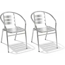 Mojawo Aluminuim Bistrostuhl Gartenstuhl 45 x 45 x 45 cm stapelbar 2 St.