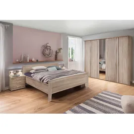 Wiemann Holzbett WIEMANN "Bern", beige (eiche, sägerau, dekor), B:189cm H:88cm L:207cm, Betten, 4-fach Liegehöhenverstellung