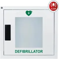MEDX5 Universal Defibrillator (AED) Metallwandkasten für Innen, mit Alarm, weiß DEFI-Wandkasten Stahlblech