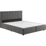 Cotta Boxbett COTTA "Nala", grau, B:146cm L:206cm, 100% Polyester, Komplettbetten, Boxspringbett, wahlweise mit Matratze und Topper erhältlich