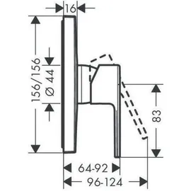 Hansgrohe Vernis Shape UP-Brause-Einhebelmischer, 1 Verbr., mattschwarz