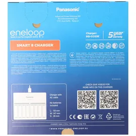 Panasonic eneloop bk-4mcc 8 Stück AAA Micro Akkus, 8fach eneloop Standard Schnell-Ladegerät und AccuCell Akkubox AAA/AA