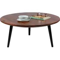 Tom Tailor HOME Couchtisch »T-WOOD TABLE LARGE«, Beistelltisch mit Knopfdetail, dunkles Mangoholz und schwarze Beine, schwarz