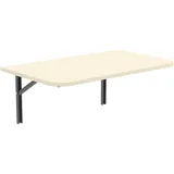 AKKE Klapptisch Wandklapptisch Esstisch - Klappbar Faltbar Platzsparend - Abgerundete Ecken - 110cm x 65cm - Vanille