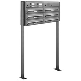 AL Briefkastensysteme Briefkasten Premium Edelstahl Stand Anlage mit Klingeln, Post A4, modern, robust, wetterfest, Artikelnummer: 132V6S2KS