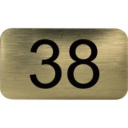 Nummernschild selbstklebend, 35 x 20 mm, Type 38, Kunststoff gold metallic