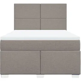 vidaXL Boxspringbett mit Matratze Taupe 140x200 cm Stoff