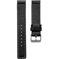 Oozoo Armband Uhrenband Uhrenarmband Leder Lederband mit Dornschließe Schwarz 20 mm