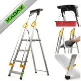 KADAX Aluleiter, Stehleiter mit Handlauf, Trittleiter belastbar bis 150kg - KADAX