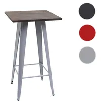 Mendler Stehtisch HWC-A73 inkl. Holz-Tischplatte, Bistrotisch Bartisch, Metall Industriedesign
