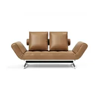 Innovation Living 3-Sitzer INNOVATION LIVING TM "Ghia Schlafsofa, Multi-Wohlfühlsofa, Designfuß", braun, B:178cm H:83cm T:93cm, Sofas, eine große Liegefläche mit geringer Stellfläche, beidseitig abklappbar