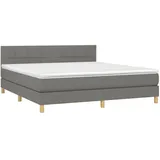 vidaXL Boxspringbett 180 x 200 cm Dunkelgrau